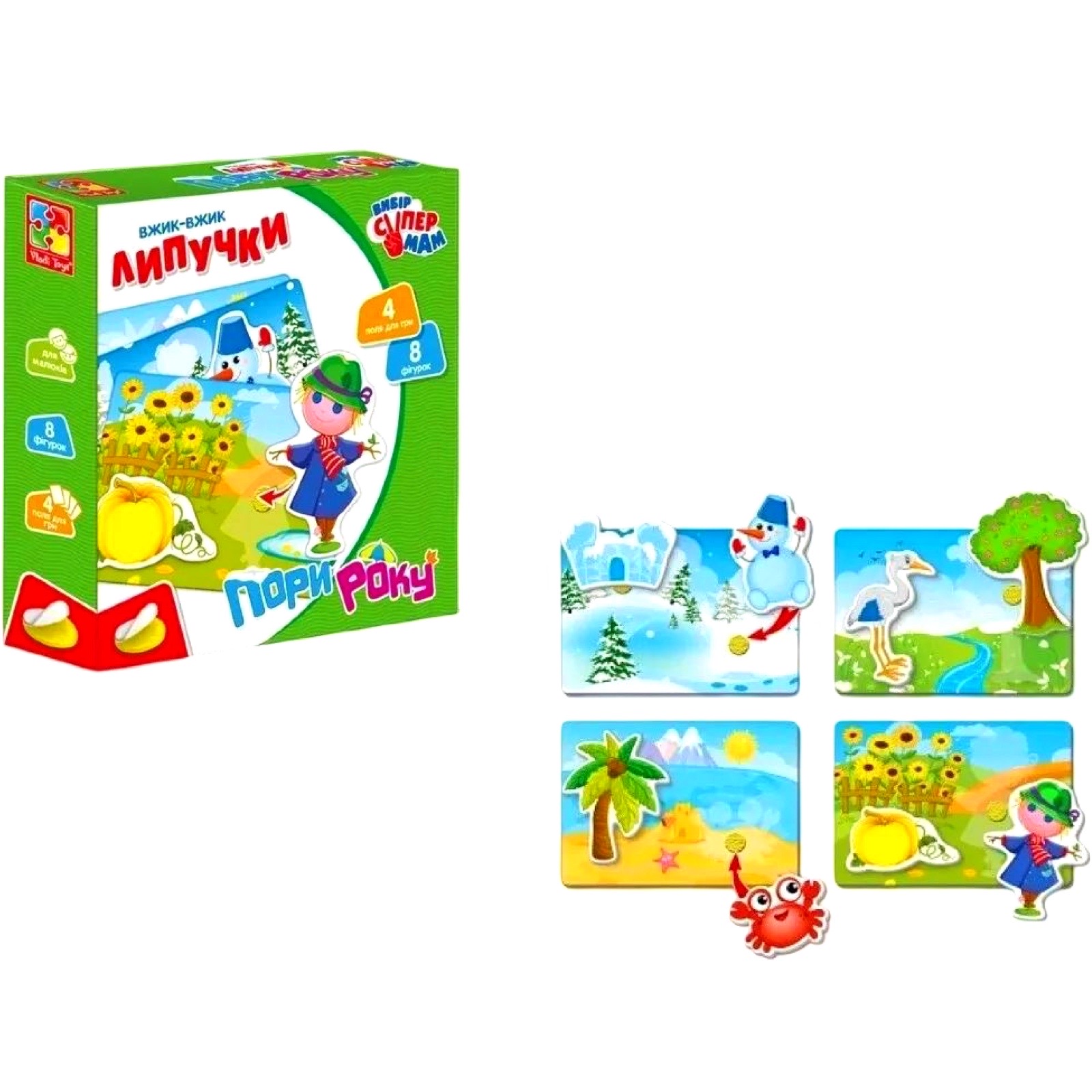 Развивающие игры с липучками: Времена года Унисекс Vladi Toys 1302-23