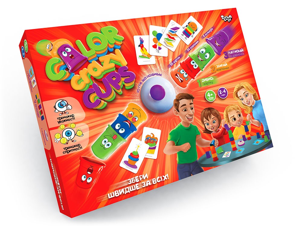 Настольная игра для всей семьи: Унисекс Danko Toys Color Crazy Cups
