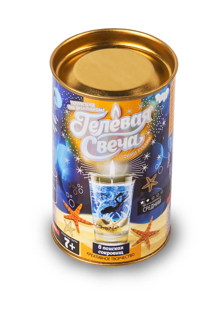 Набор для творчества в тубусе: Гелевая свеча, 4 вида Унисекс Danko Toys 09-28/тубус