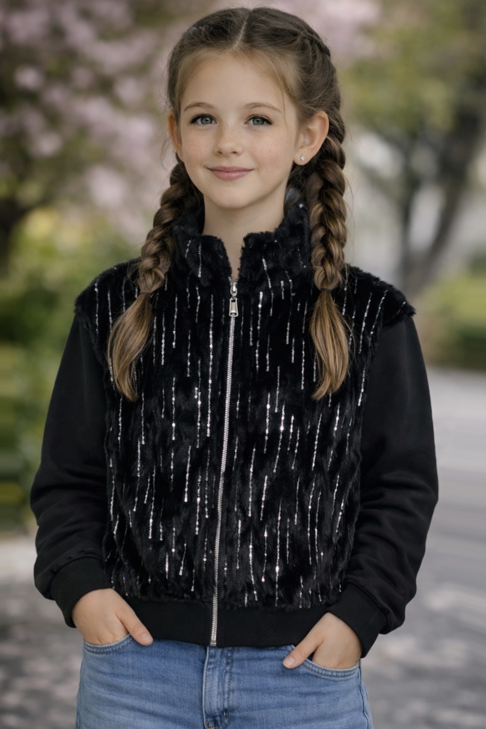 Свитшот для девочки черный Little Star К2009/чор