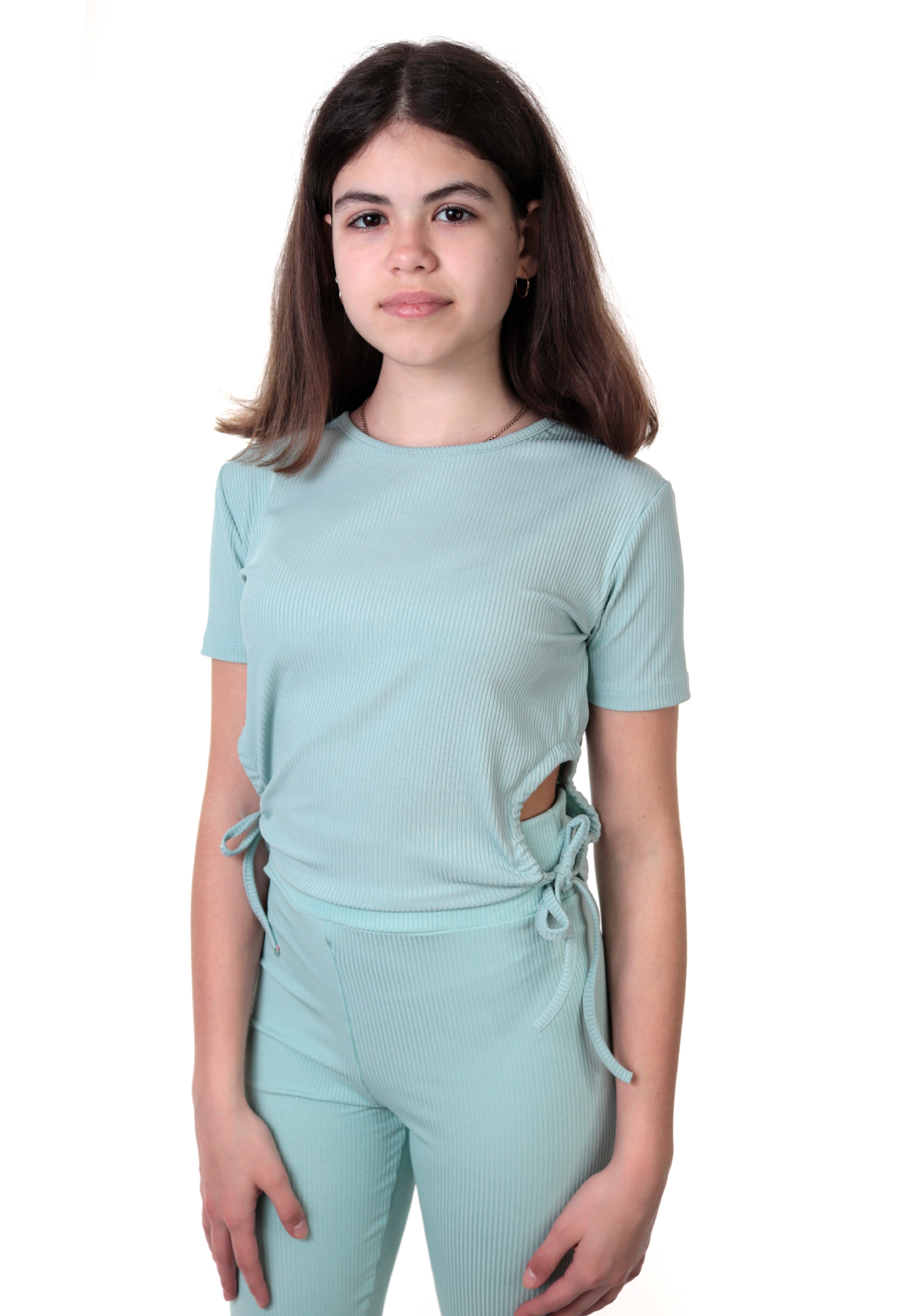 Футболка для девочки мятний Mini Moda 3148/м