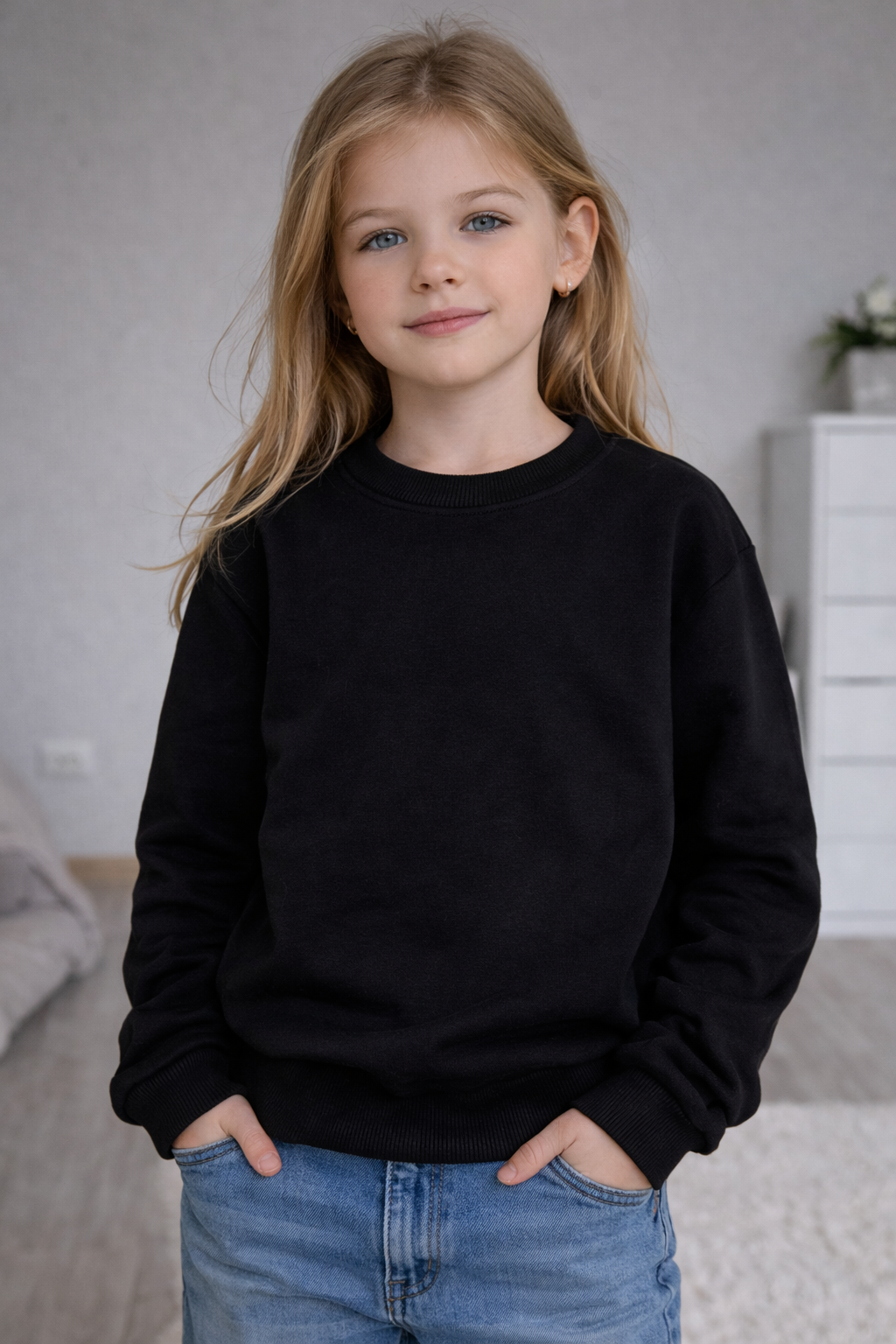 Світшот для девочки черный Mini Moda 3492-1