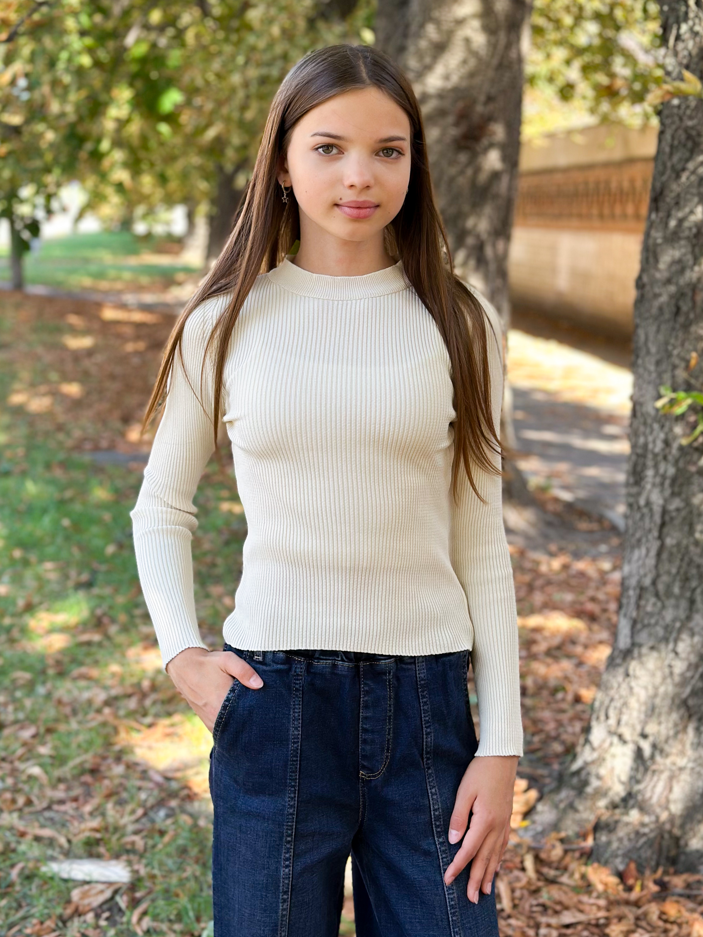 Гольф для девочки бежевый Mini Moda 202199