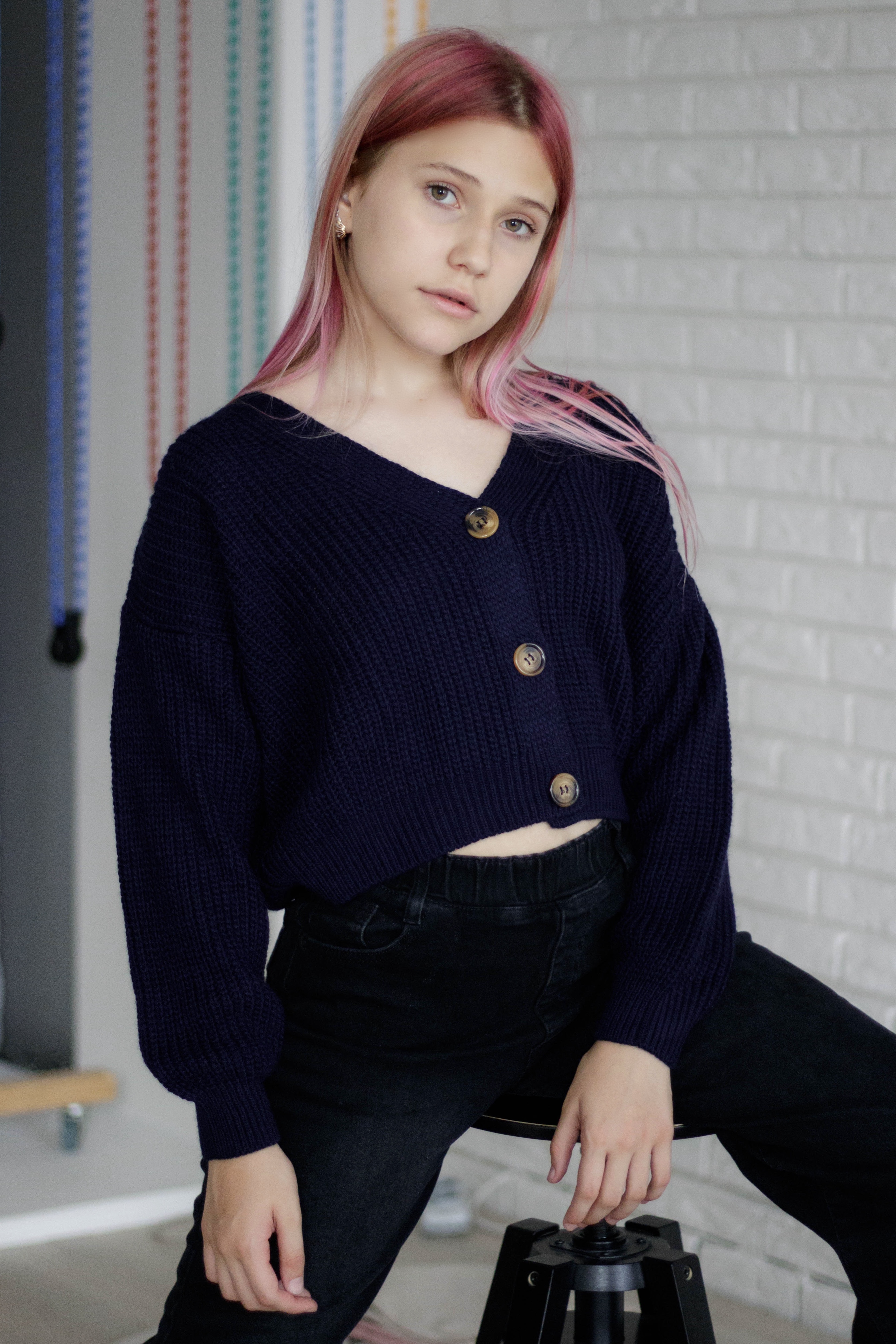 Кофта для девочки синий Mini Moda 0741/кв