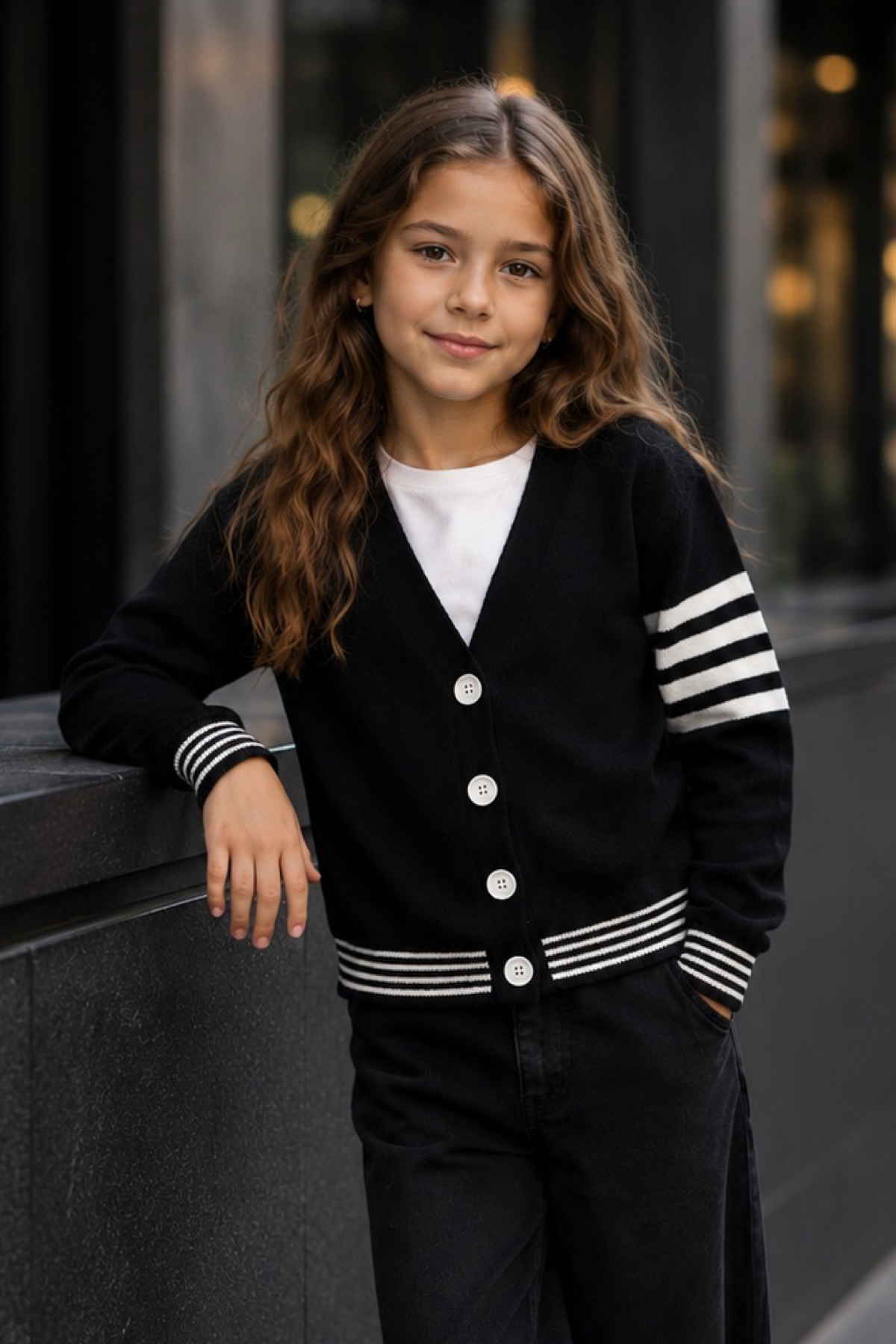 Кофта для девочки черный Mini Moda 1465/квчор