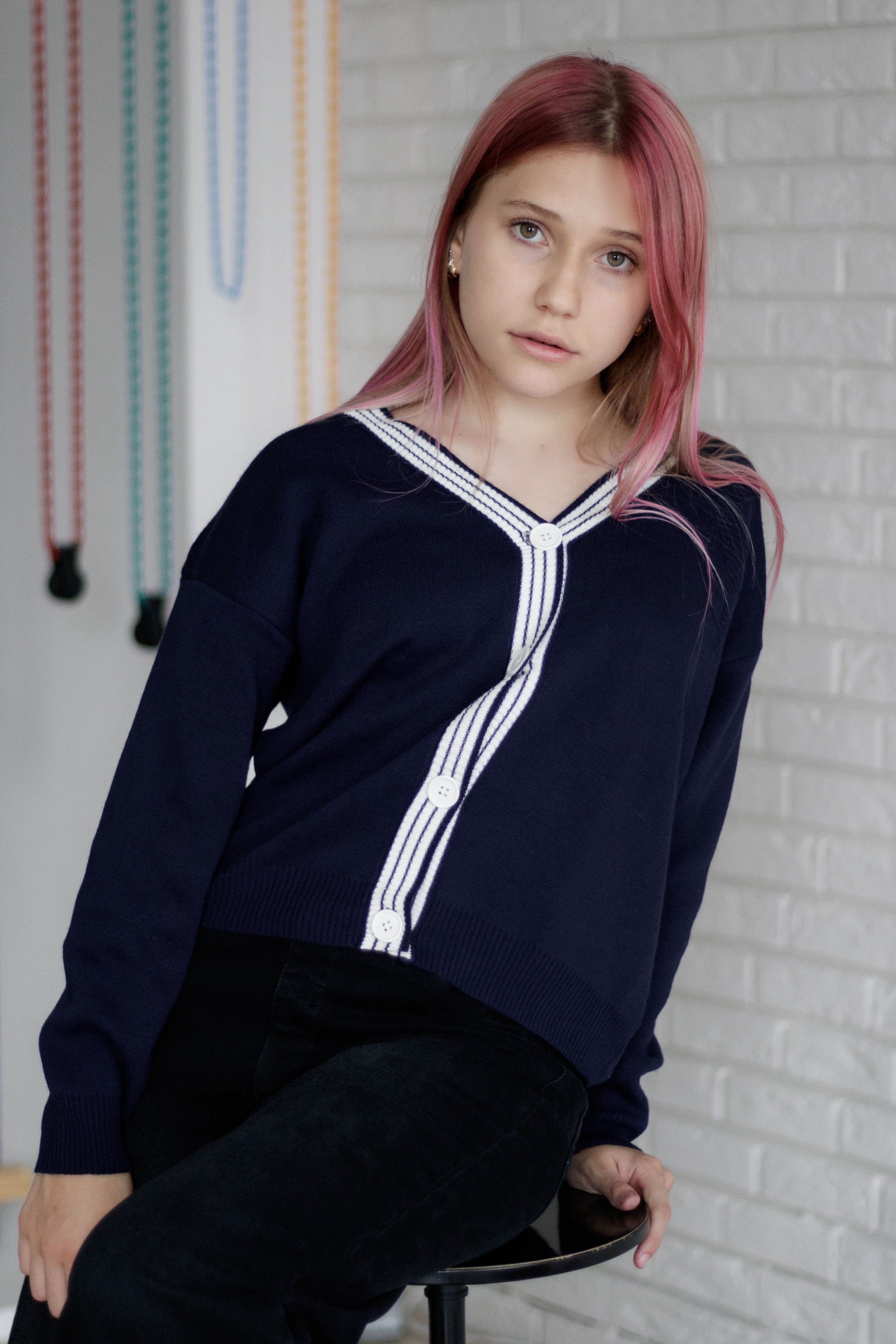 Кофта для девочки синий Mini Moda 1515/кв