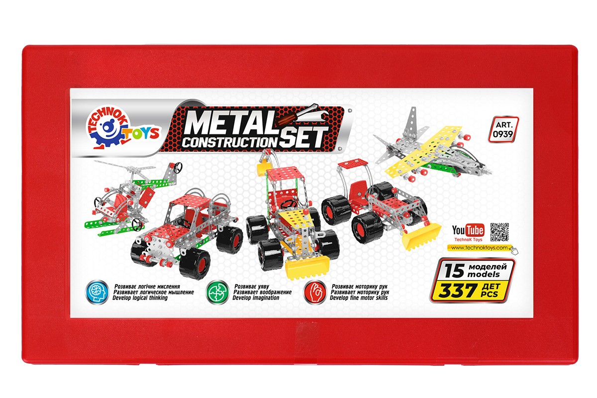 Конструктор металлический Construction Set 337 деталей Унисекс Технок Тех0939