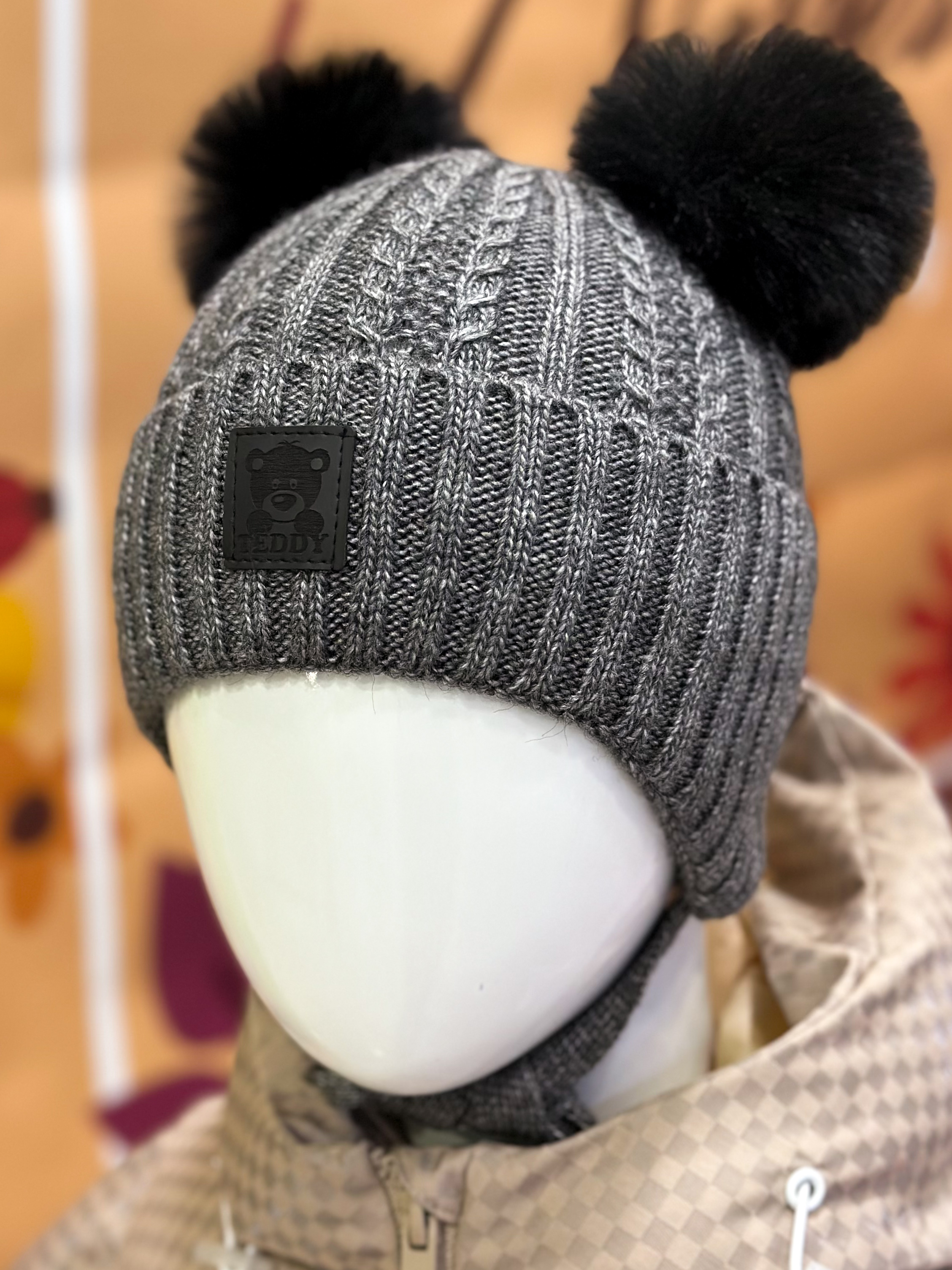 Шапка с флисовой подкладкой для мальчика серый УкраїнаТ 2 Teddy/сір