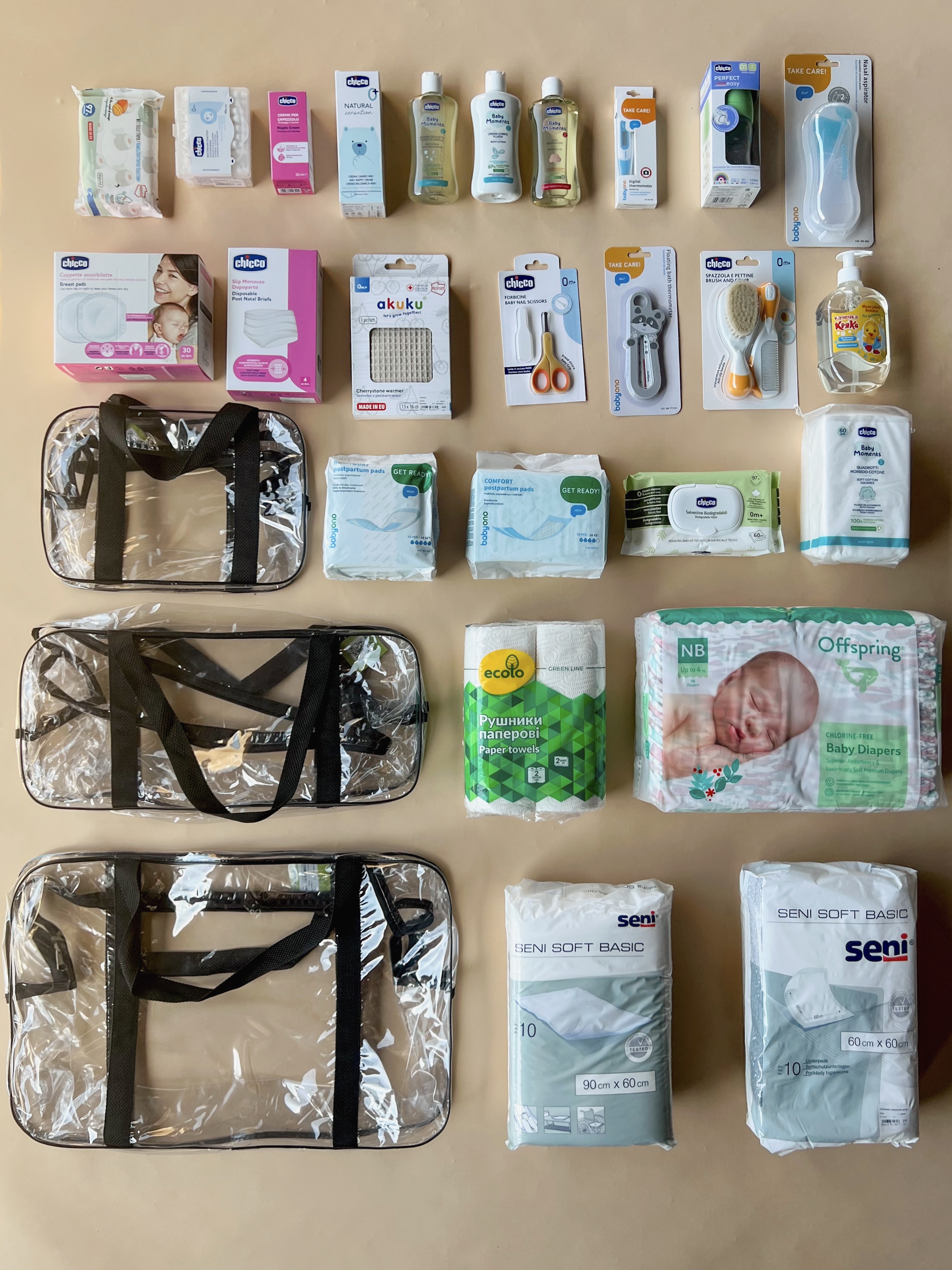 Готовая сумка в роддом  Средства по уходу  Унисекс Україна Chicco/Преміум 28 предмет