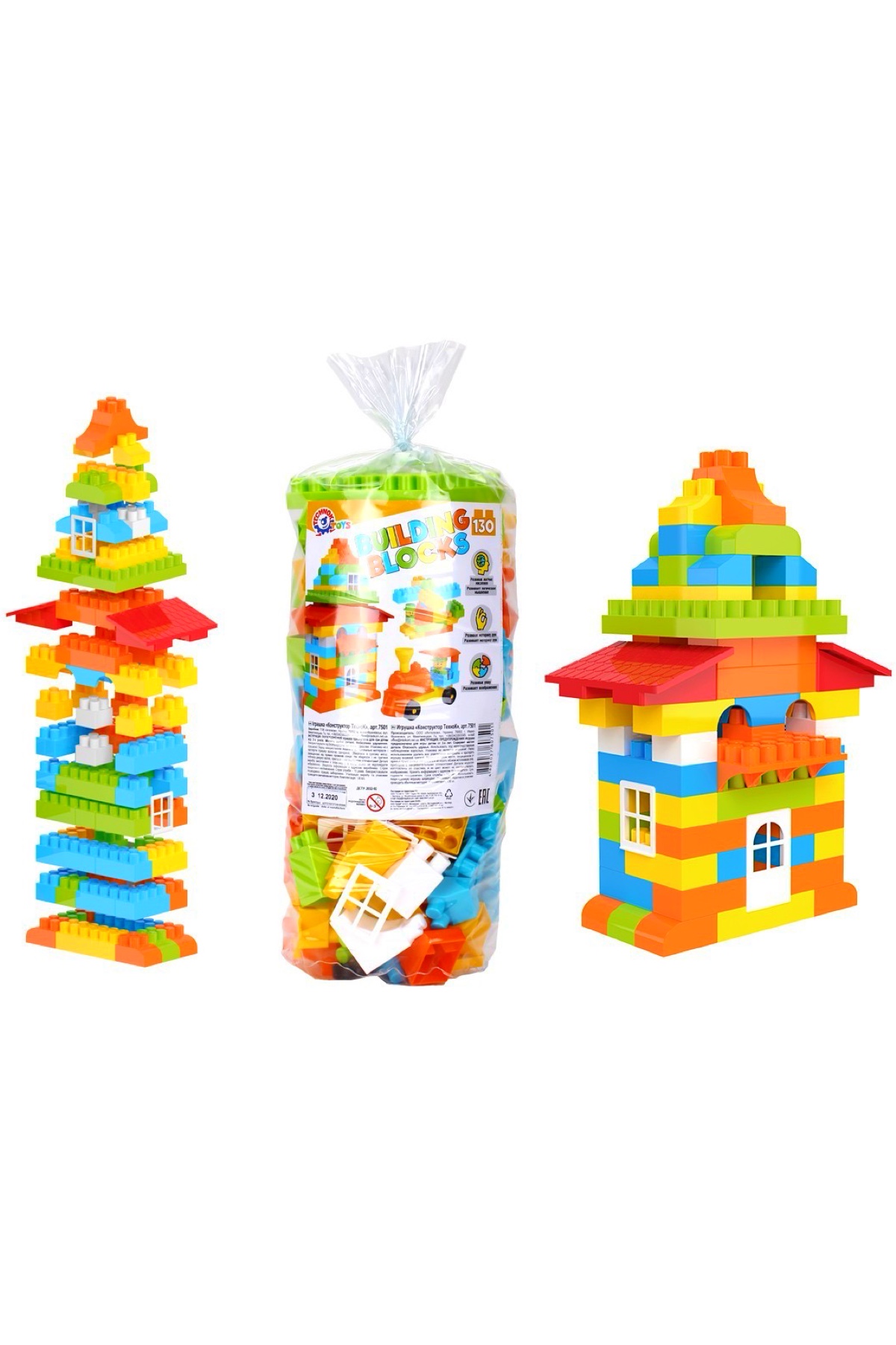 Конструктор Building Blocks 130 деталей Унисекс Технок Тех7501