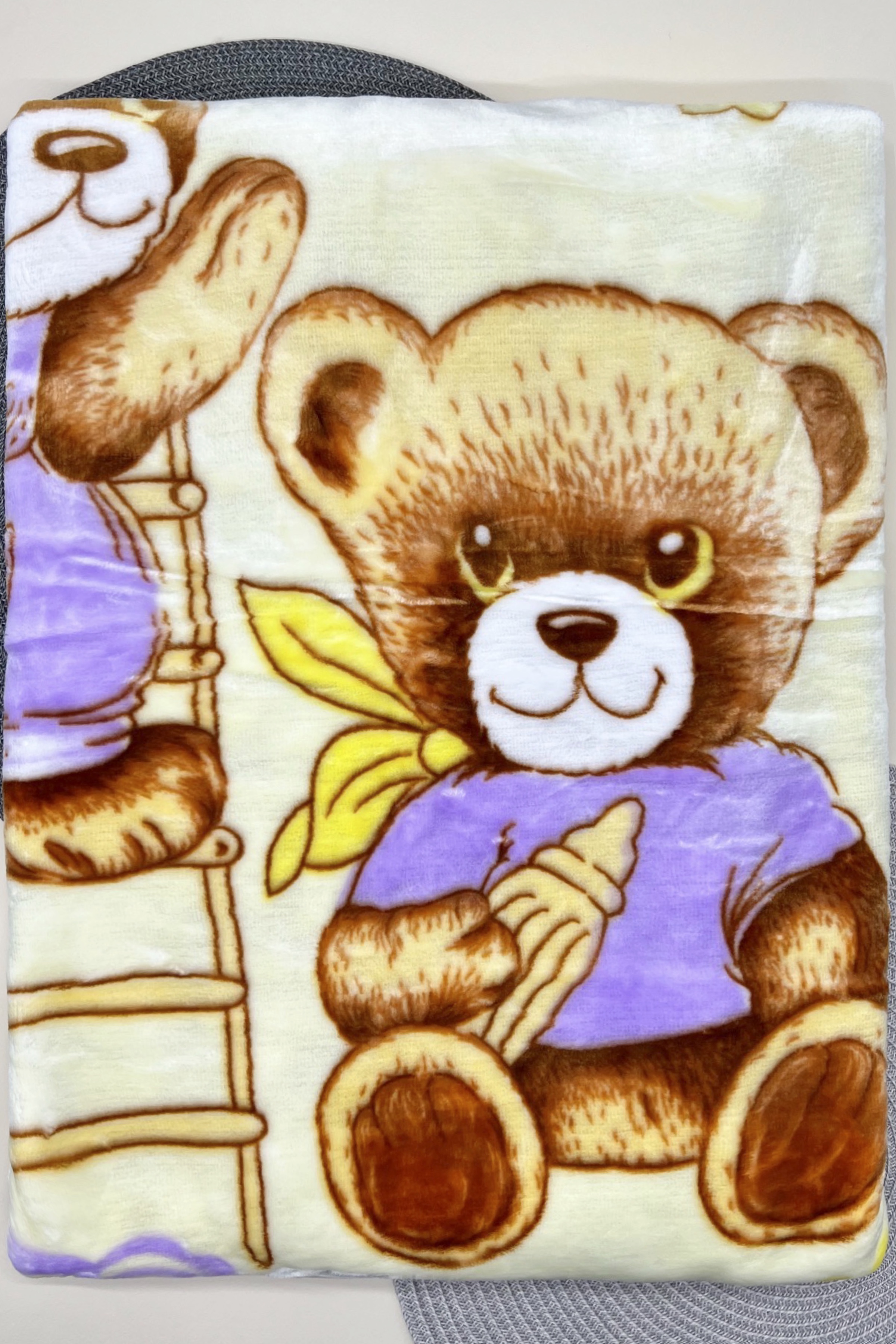 Плед велюровый для девочки коричневый Ugler Bear/кор