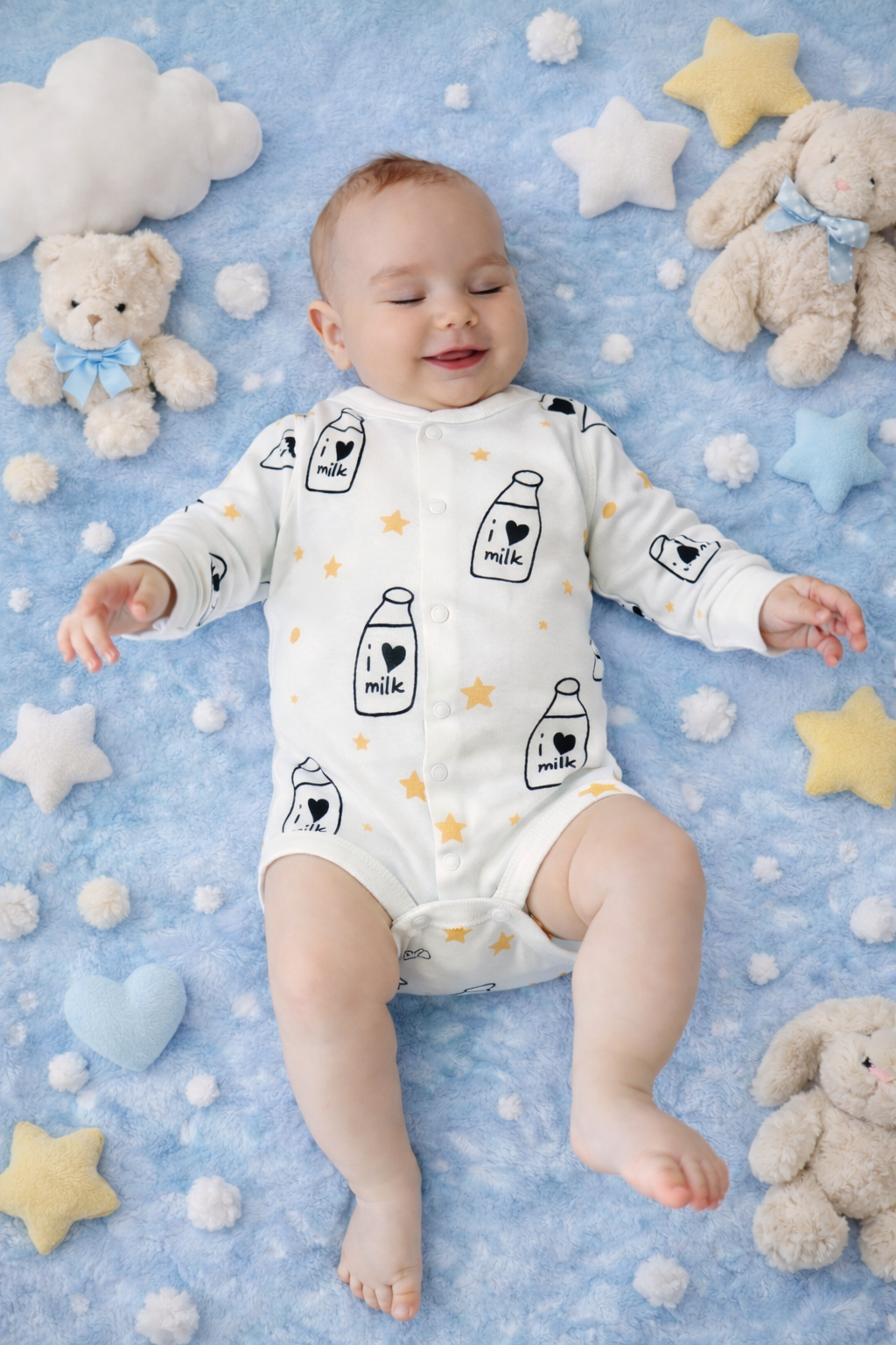 Боді з довгим рукавом для хлопчика молочний Україна (НТ) бд/Milk/9-052