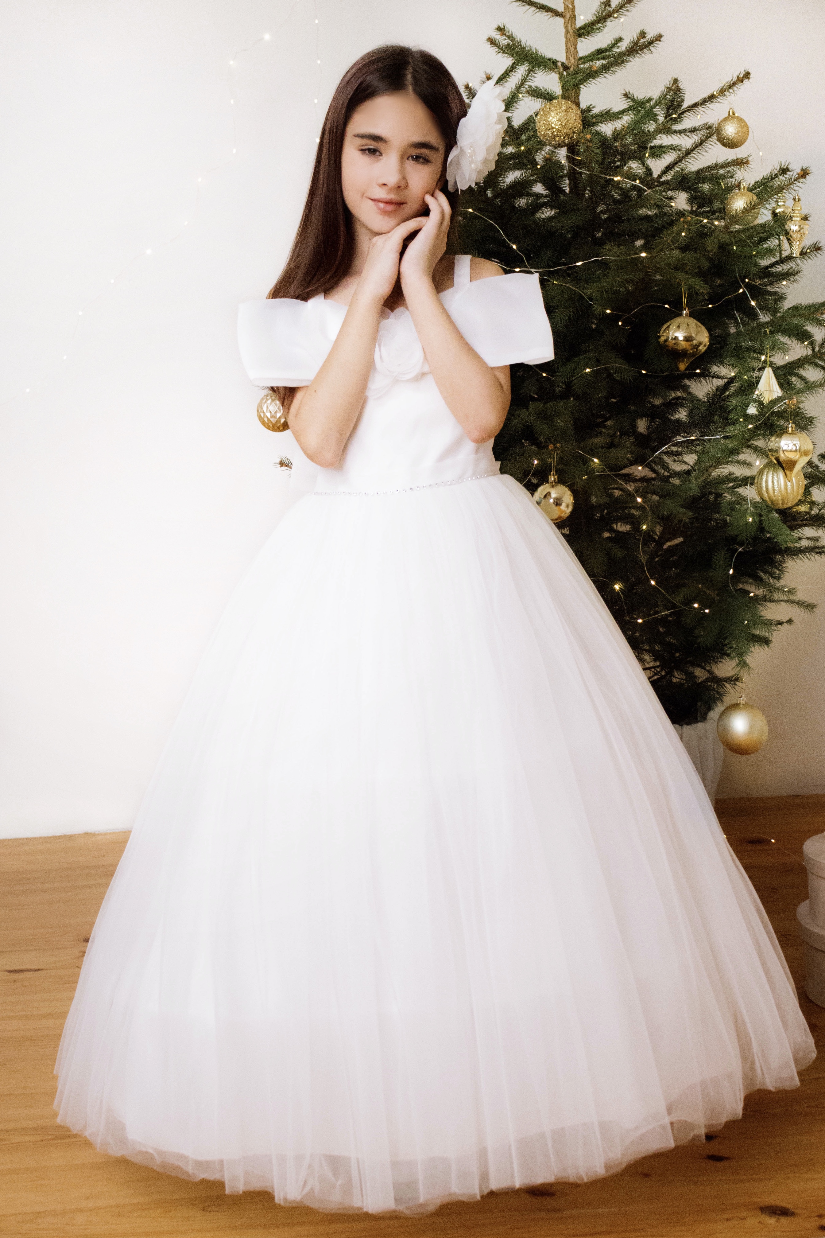 Платье нарядное для девочки белый Ilgas Baby Turkeli Cad.No.61 Laleli/IST 3485/біл