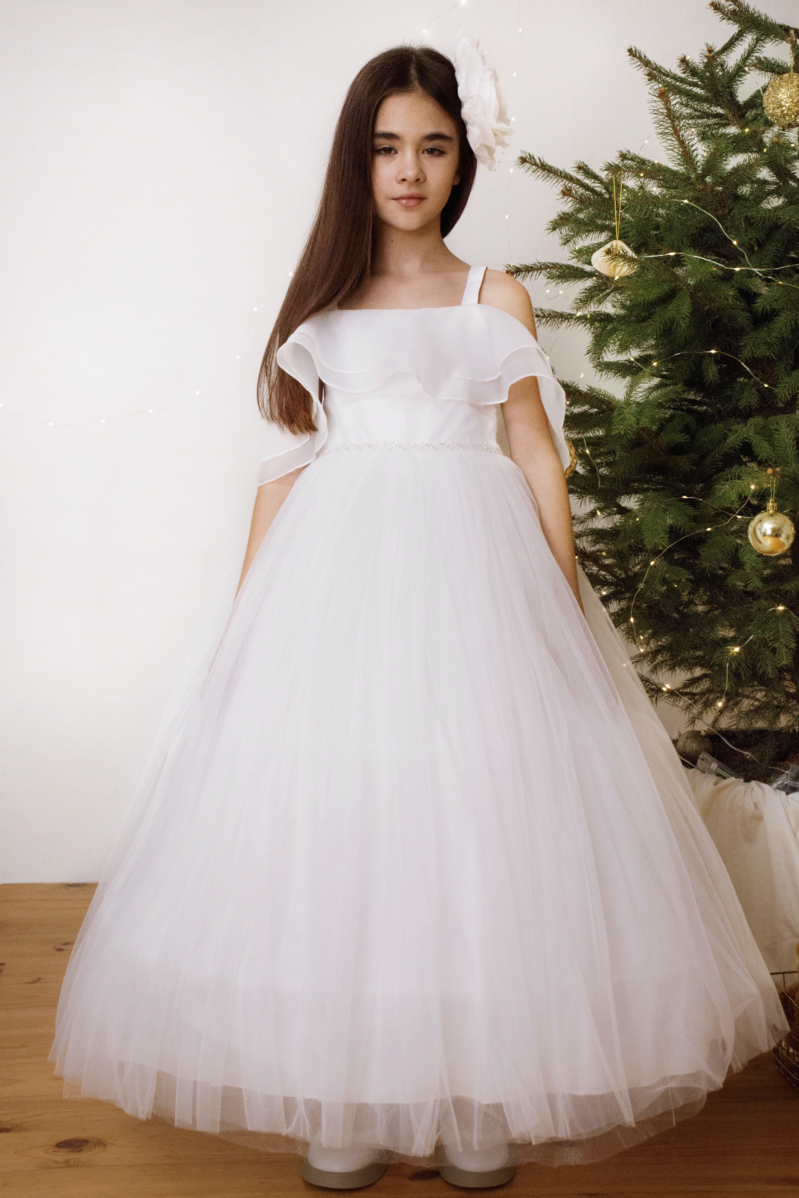 Платье нарядное для девочки белый Ilgas Baby Turkeli Cad.No.61 Laleli/IST 3484/біл