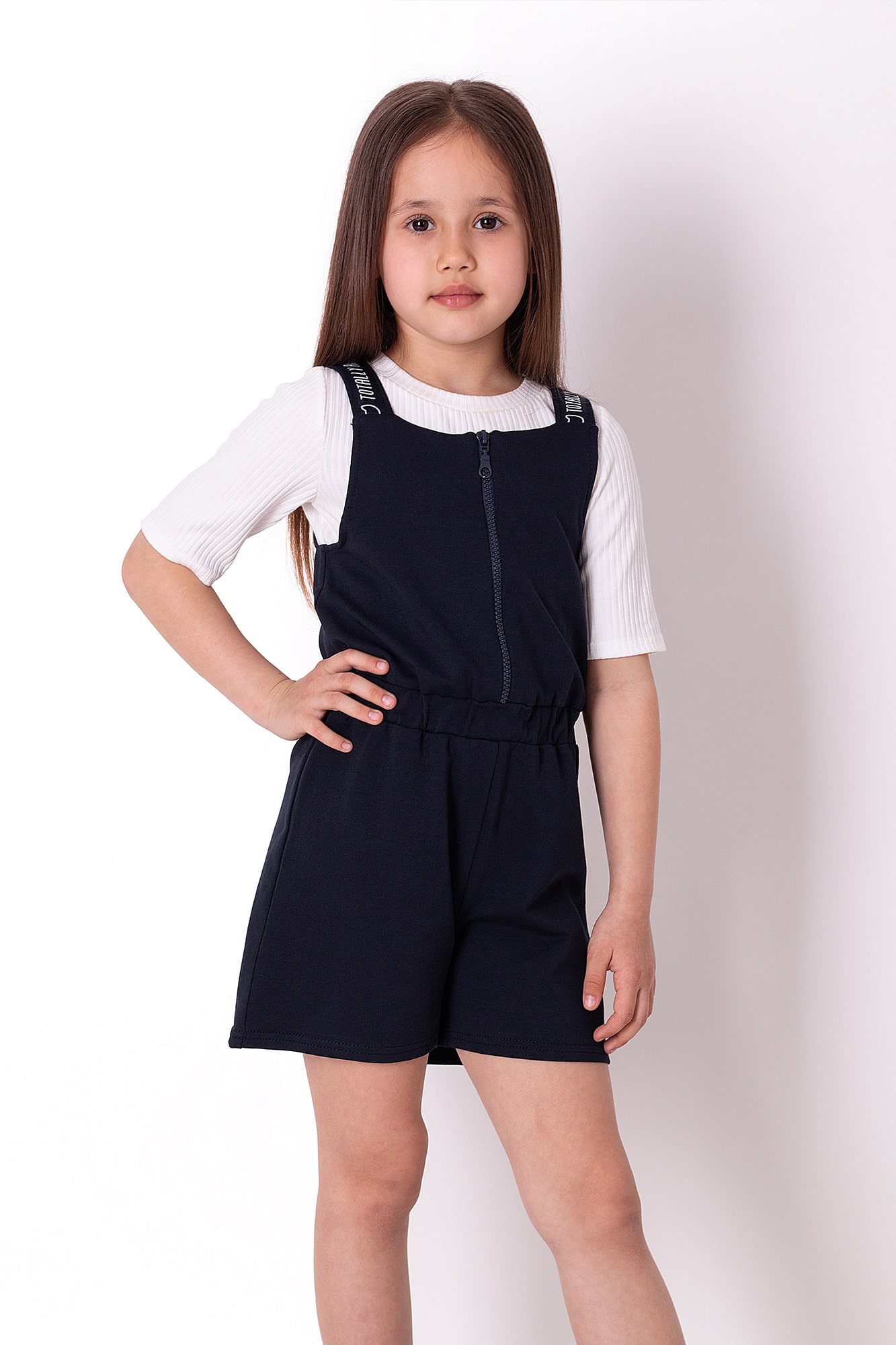 Костюм-комбинезон для девочки синий Mevis 3741-01