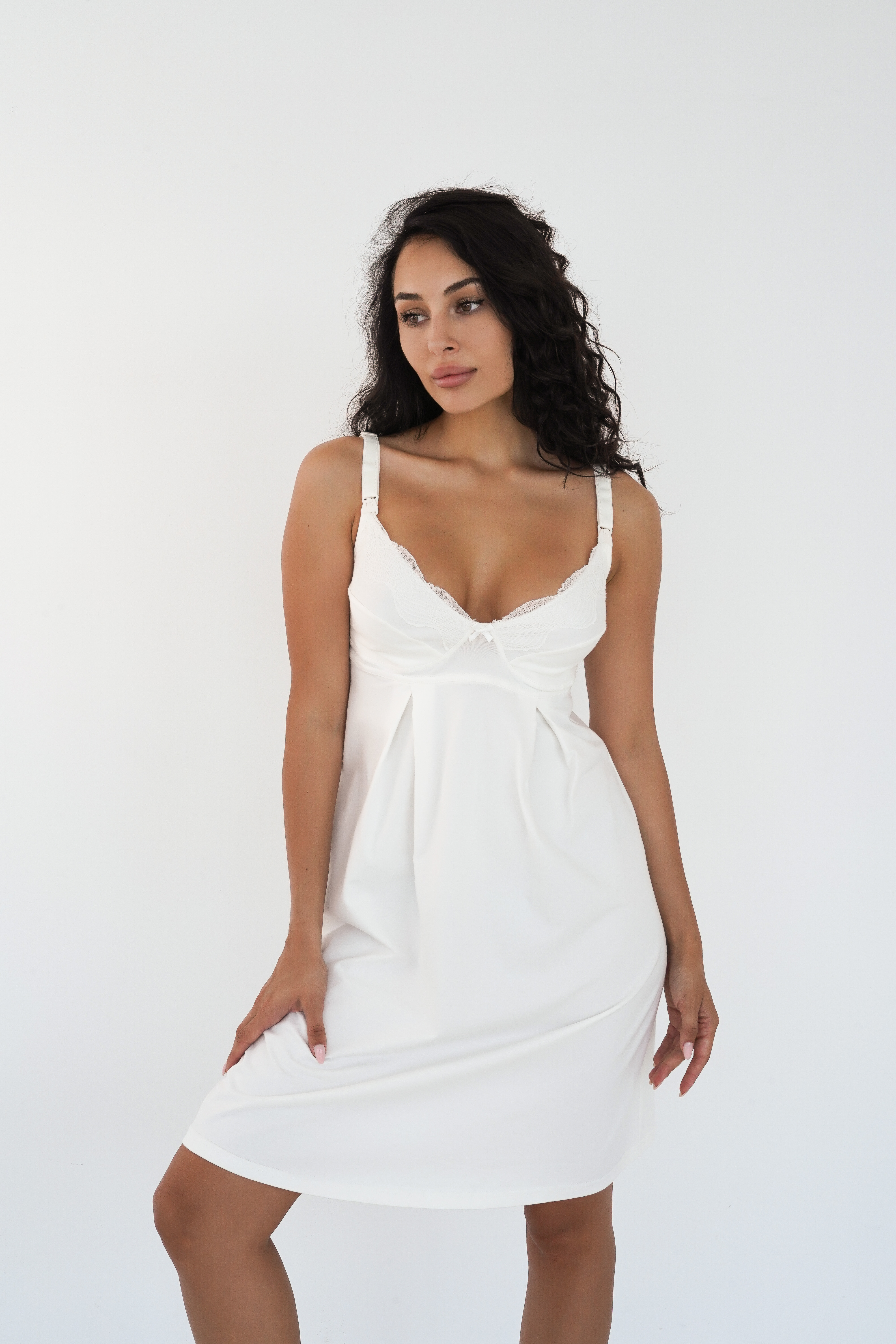 Ночная рубашка Soft Lace Унисекс молочный Мамин Дім 24182