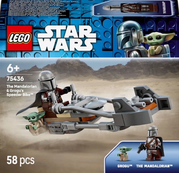 Конструктор Star Wars Скоростной мотцикл Мандалорца и Грогу Унисекс LEGO 75436