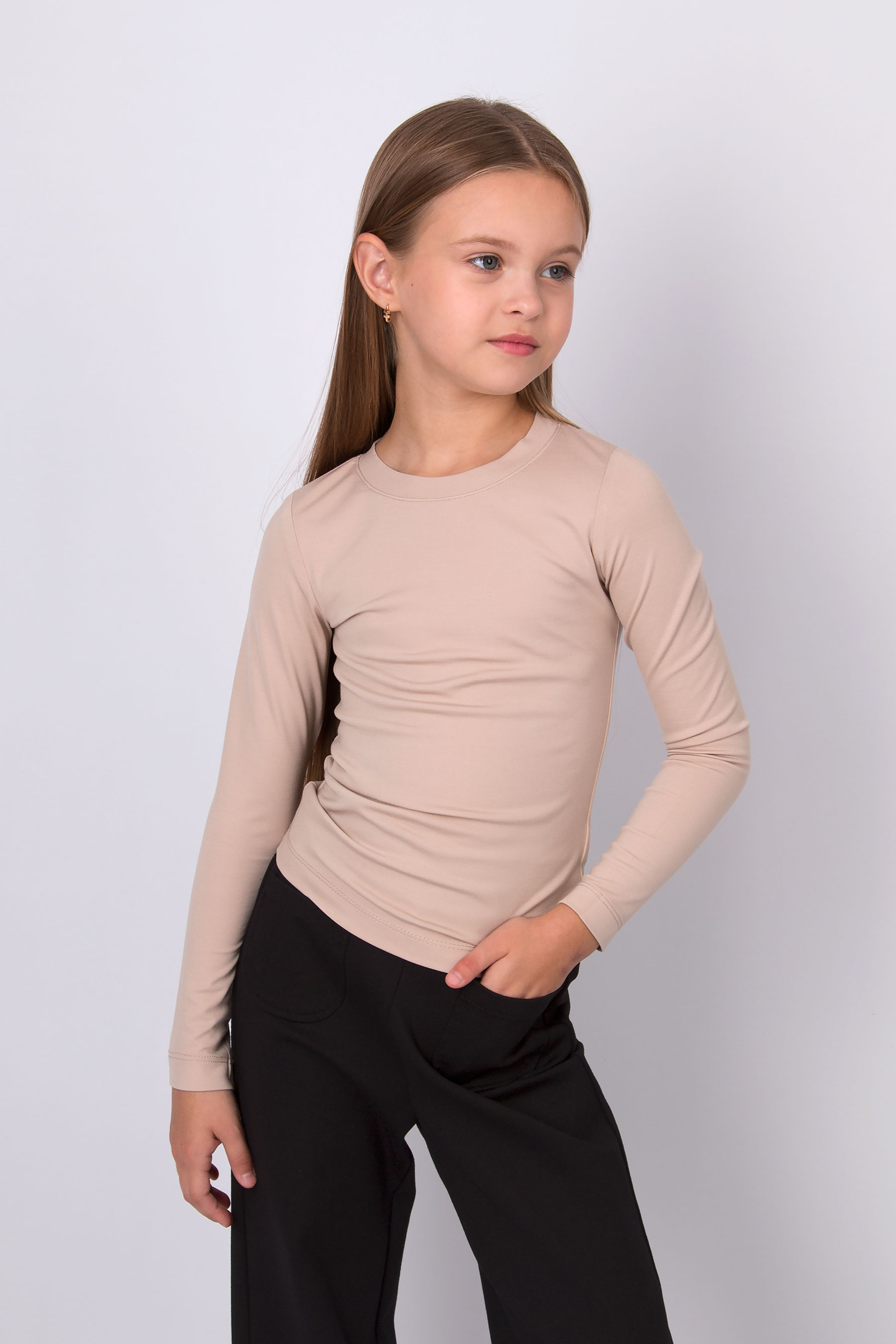 Лонгслів для дівчинки бежевий Mevis 5840-03