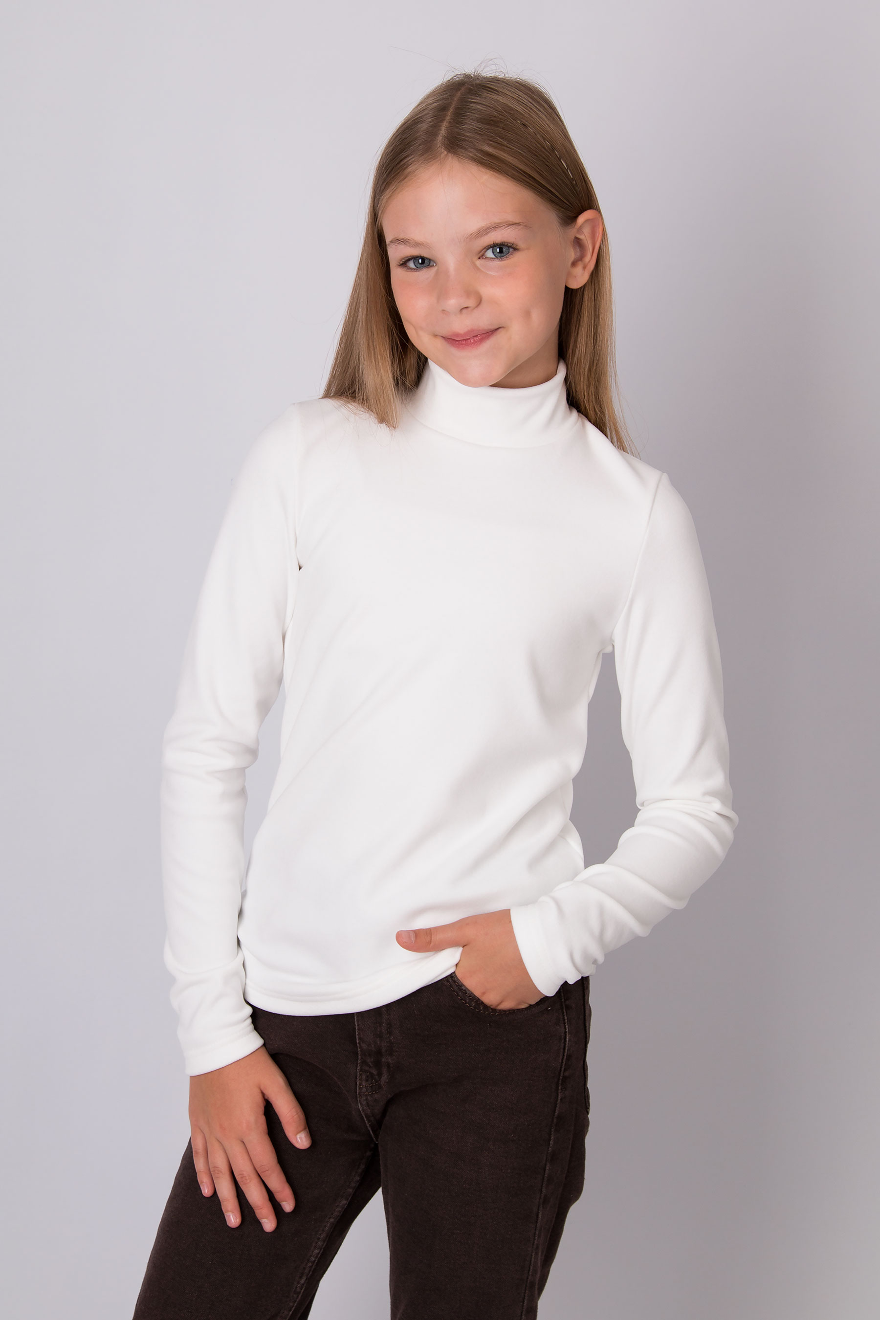 Гольф для дівчинки білий Mevis 5936-01