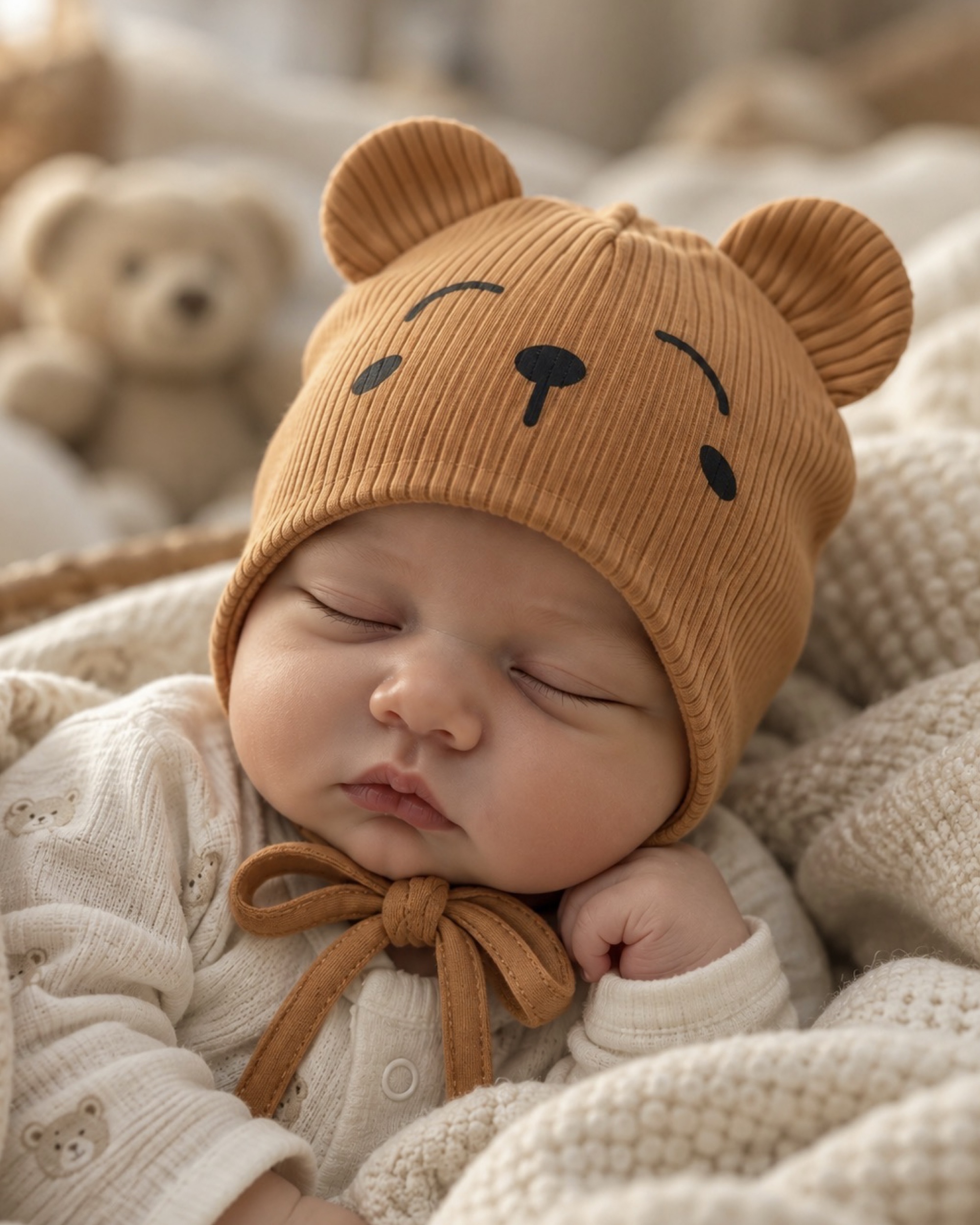Шапка рубчик для хлопчика коричневий Talvi Kids Топотун/кор