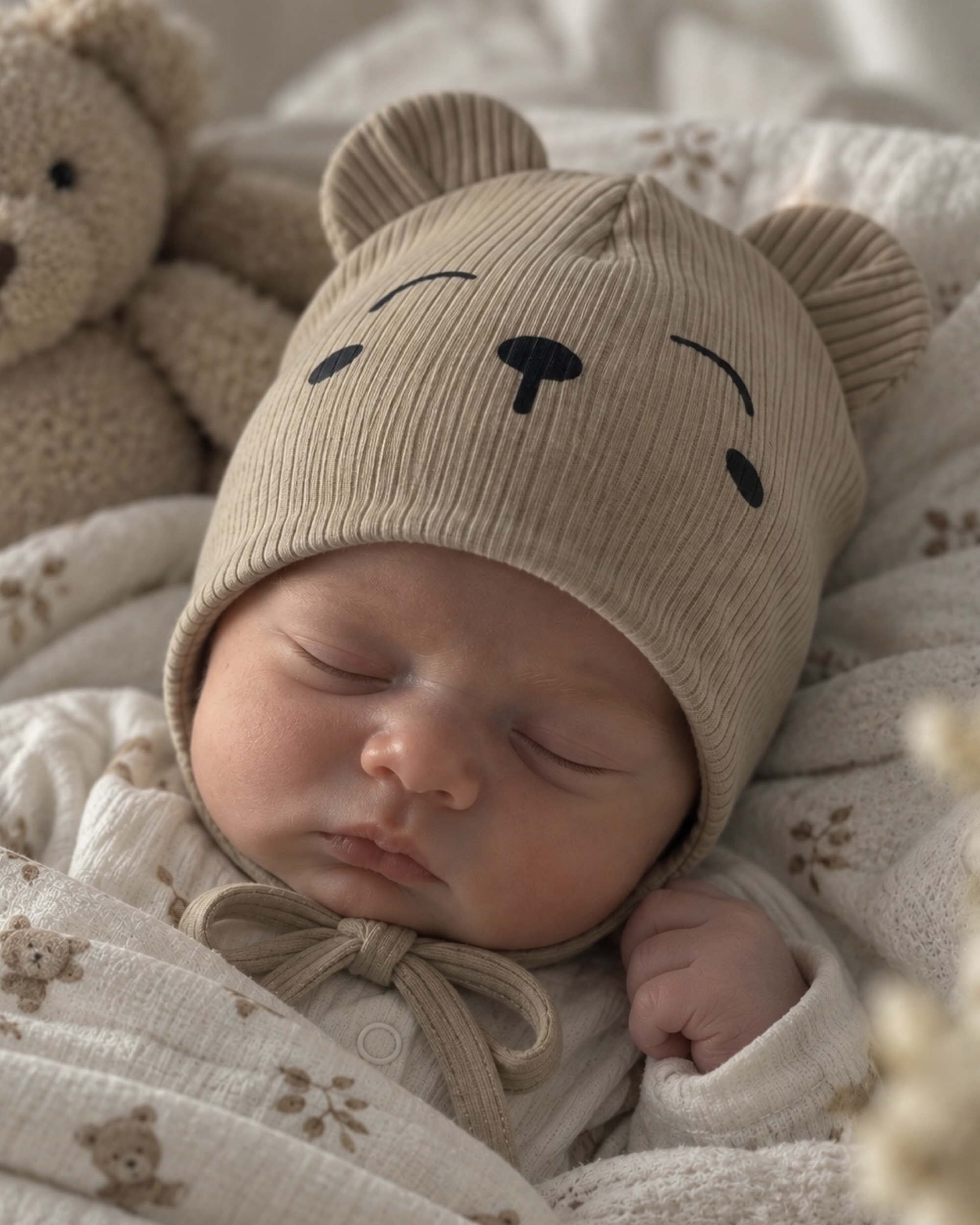 Шапка рубчик для хлопчика бежевий Talvi Kids Топотун/беж