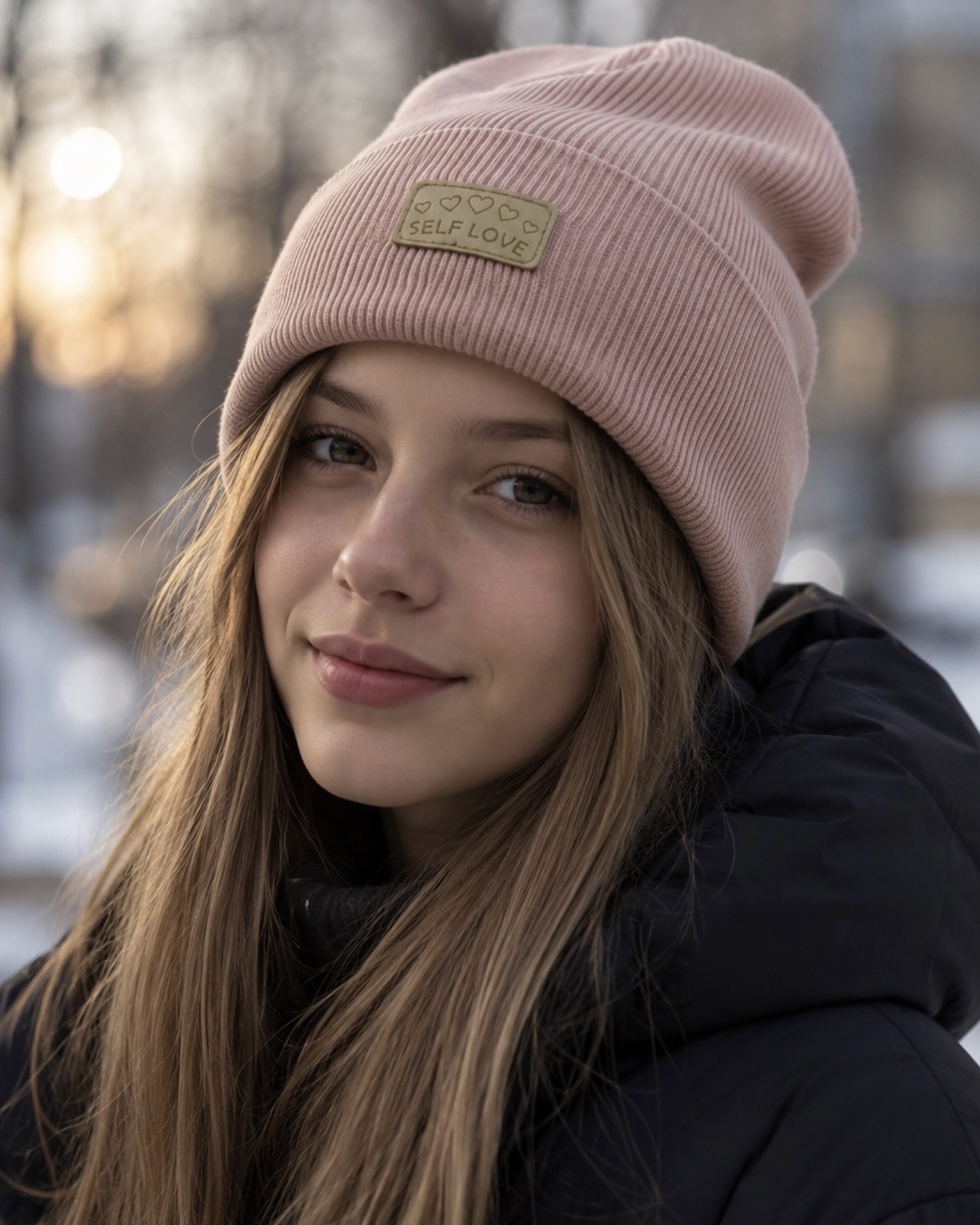 Шапка для дівчинки пудровий Talvi Kids SL/пудр