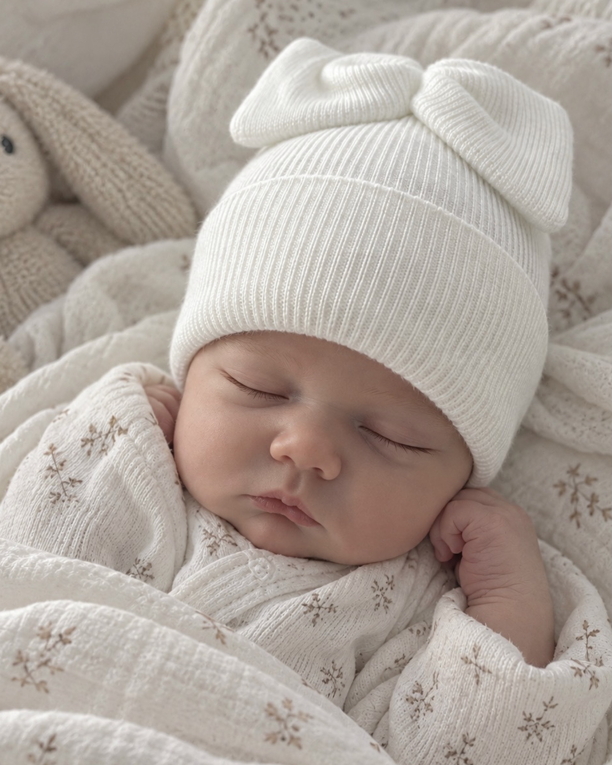 Шапка бантик, на хлопковой подкладке для девочки белый УкраїнаТ Д4215/біл