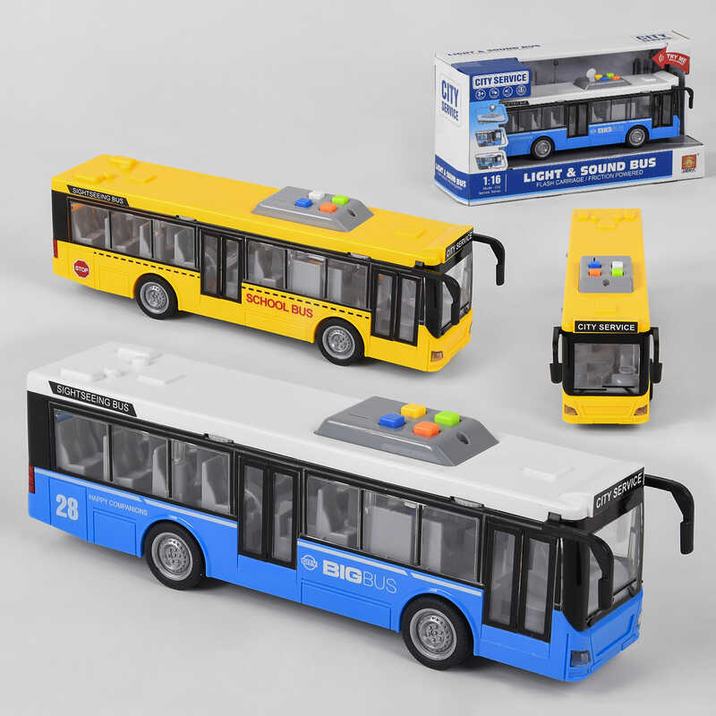 Автобус 2 види, інерція, світло, звук, в коробці Унісекс Китай WY910AB